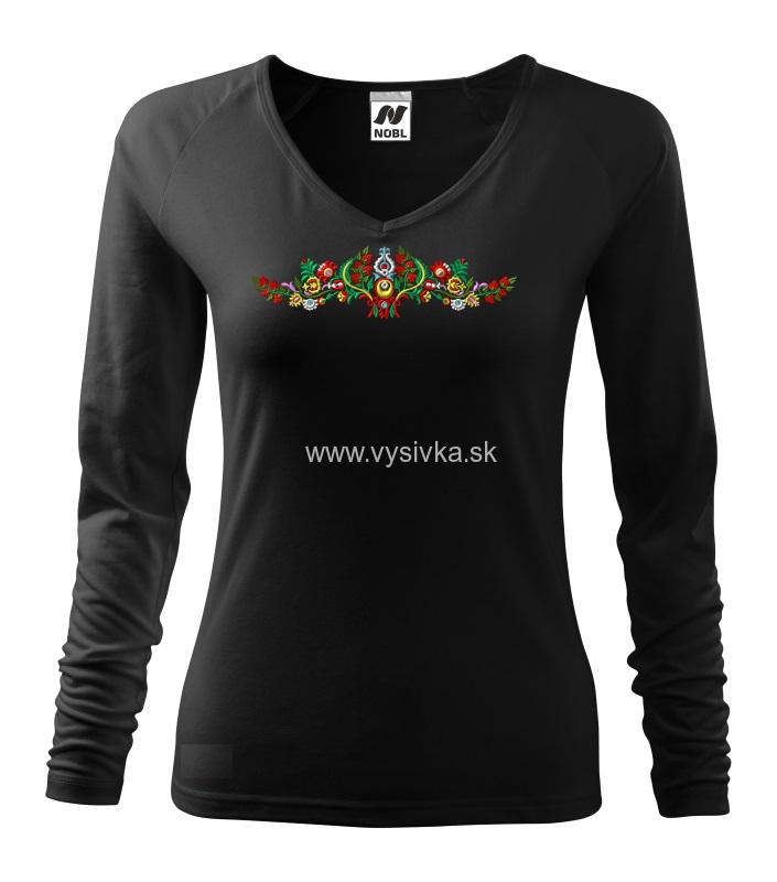 Vyšívané dámske tričko s ľudovým motívom